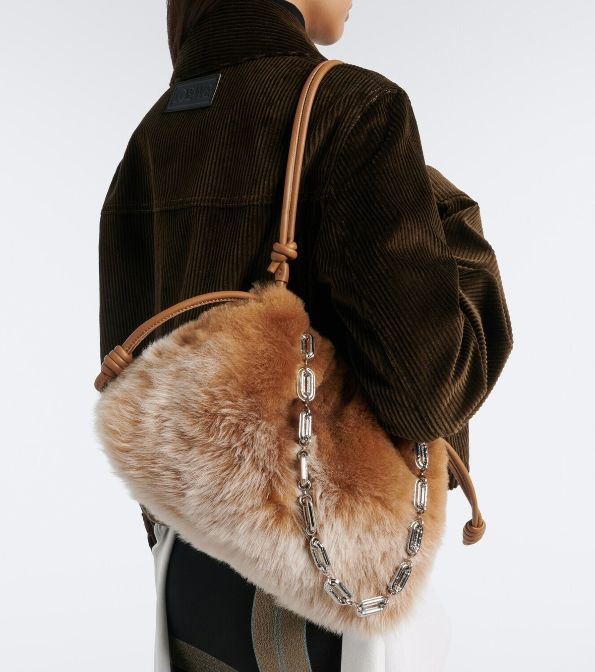 Loewe Flamenco Medium shearling pouch