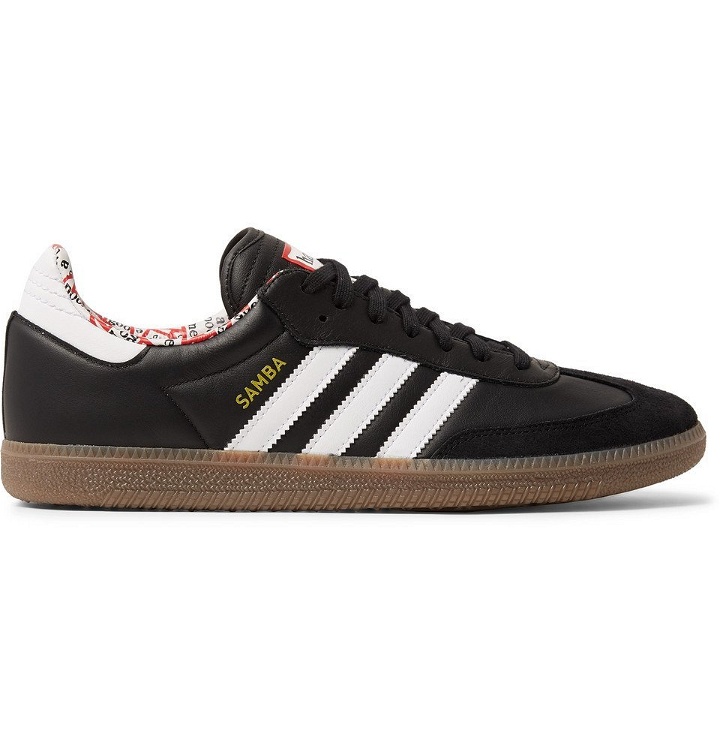 Photo: adidas Consortium - Have a Good Time Samba Suede-Trimmed Leather Sneakers - Black