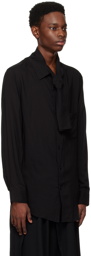 Yohji Yamamoto Black Stole Collar Shirt