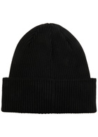 C.P. Company Goggle Ribbed Cotton Beanie - Black - One Size