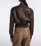 Ralph Lauren Collection Noland cropped leather bomber jacket