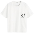 Bode Men's Beaded Leaf Pocket T-Shirt in White