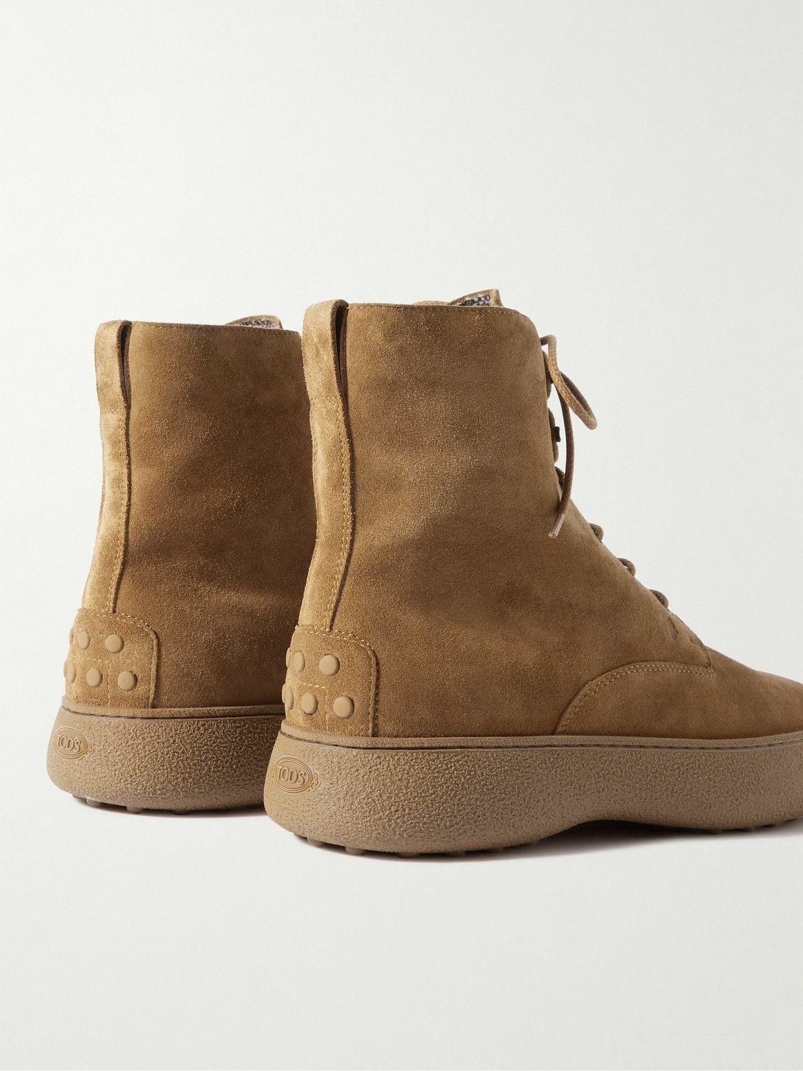 Tod's - Suede Lace-Up Boots - Brown