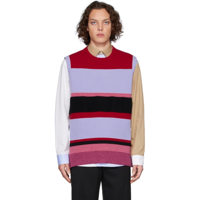 Photo: JW Anderson Red and Blue Wide Stripe Vest
