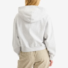Sporty & Rich Women's Varsity Crest Cropped Zip Hoodie in Heather Grey