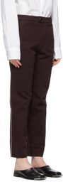 Namacheko Burgundy Overdyed Contrast Stitch Trousers