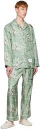 Thom Browne Green Floral Pyjama Trousers