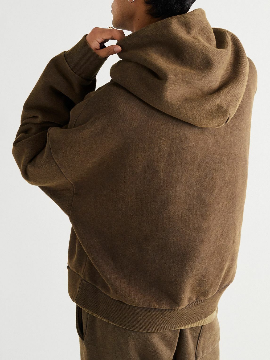 ENTIRE STUDIOS - Cotton-Jersey Hoodie - Brown Entire Studios