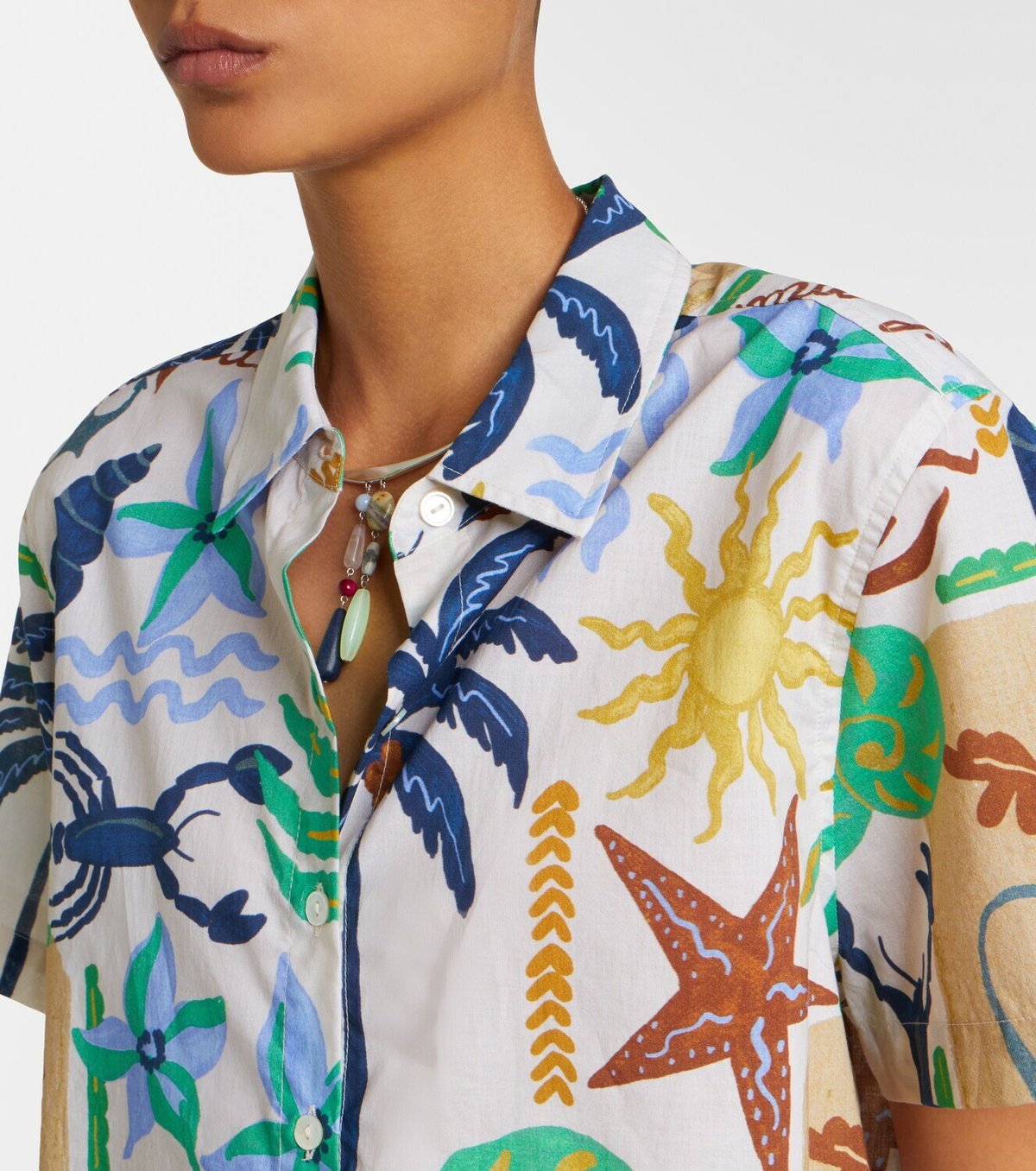 Velvet Marnie printed cotton poplin shirt