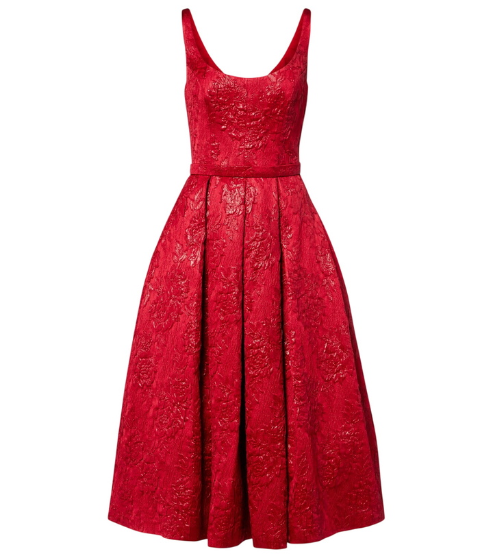 Photo: Safiyaa Asher floral jacquard midi dress