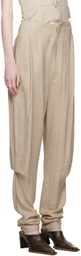 Elena Velez Beige Pleated Trousers