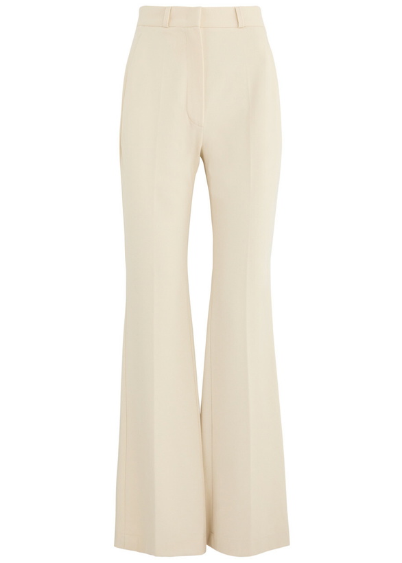 Photo: Harris Wharf London Flared-leg Flannel Trousers Ivory