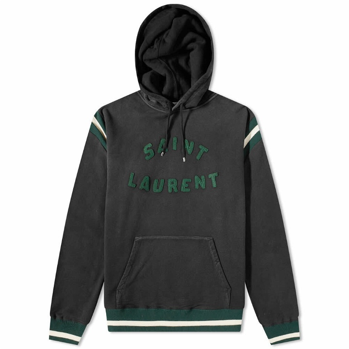 Photo: Saint Laurent Men's Logo Varsity Hoody in Black