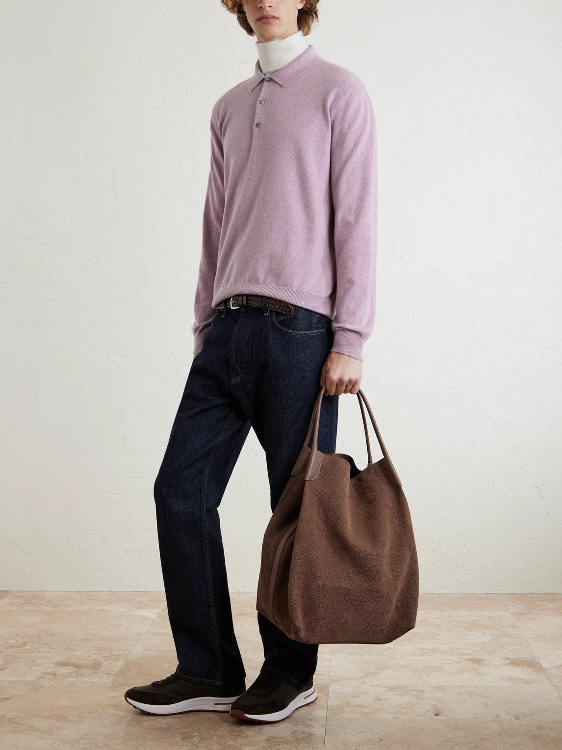Loro Piana - Bale Extra-Large Leather-Trimmed Full-Grain Nubuck Tote Bag