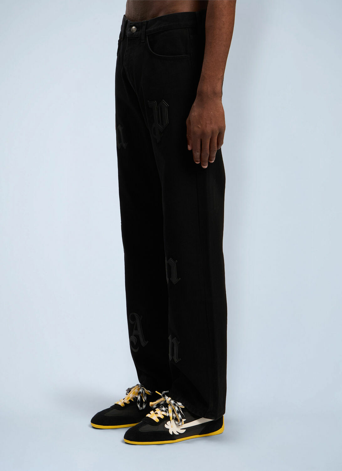 Palm Angels Logo Patch Straight Jeans