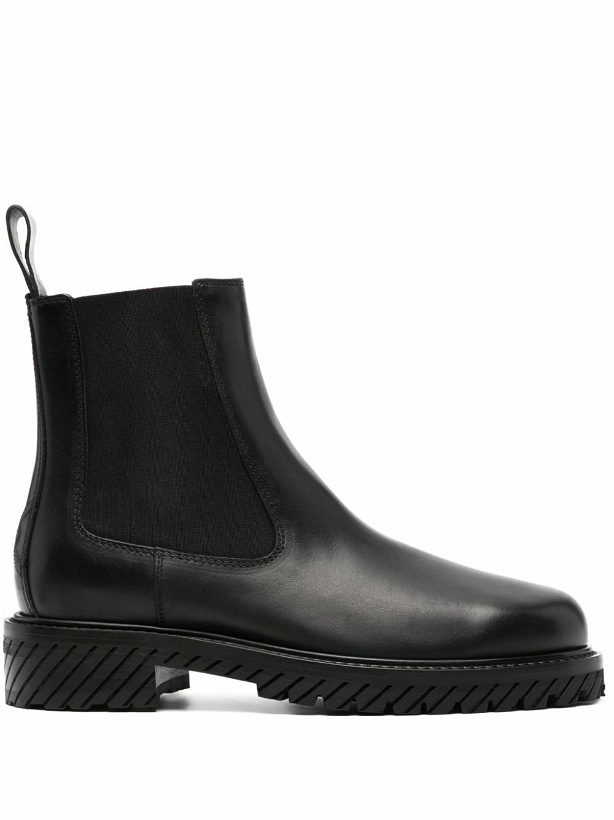 Photo: OFF-WHITE - Combat Leather Ankle Boots