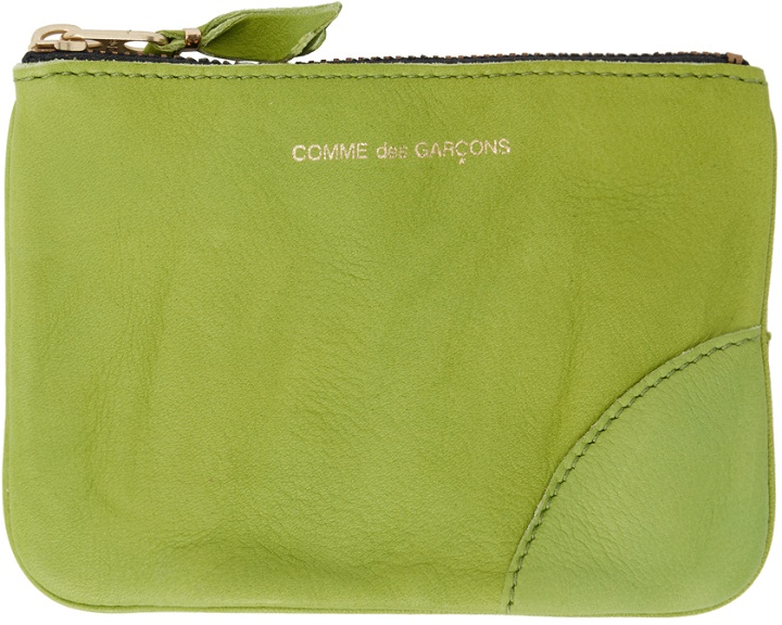 Photo: Comme des Garçons Wallets Green Washed Zip Wallet