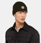 Moncler - Logo-Appliquéd Wool Beanie - Army green