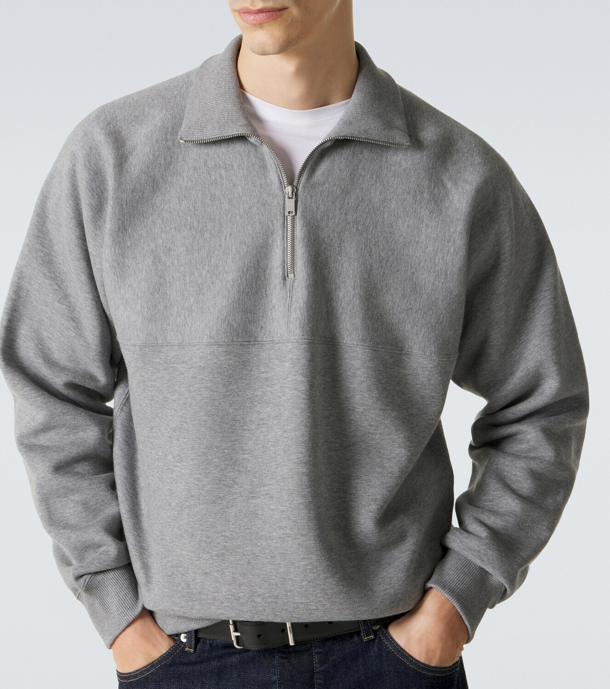 Jil Sander Cotton terry half-zip sweatshirt