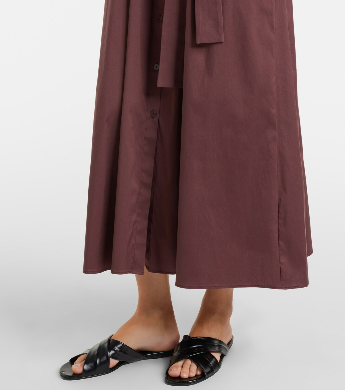 Max Mara Cognac cotton-blend midi dress