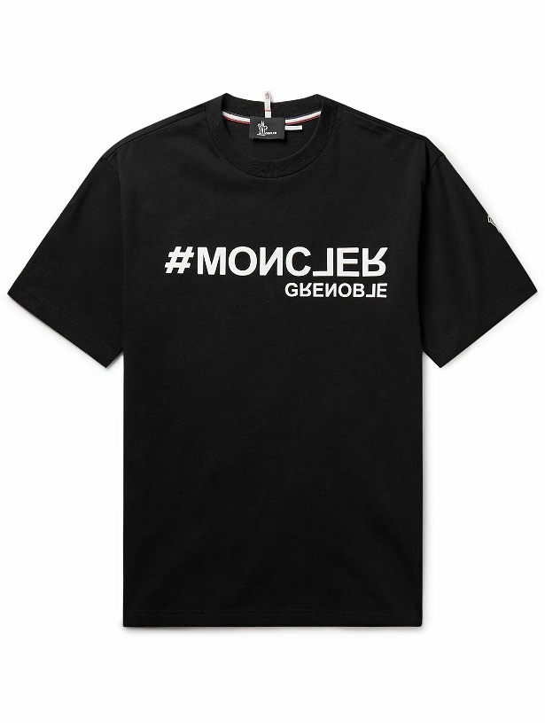 Photo: Moncler Grenoble - Slim-Fit Logo-Appliquéd Cotton-Jersey T-Shirt - Black