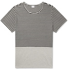 Onia - Striped Linen and Modal-Blend T-Shirt - Gray