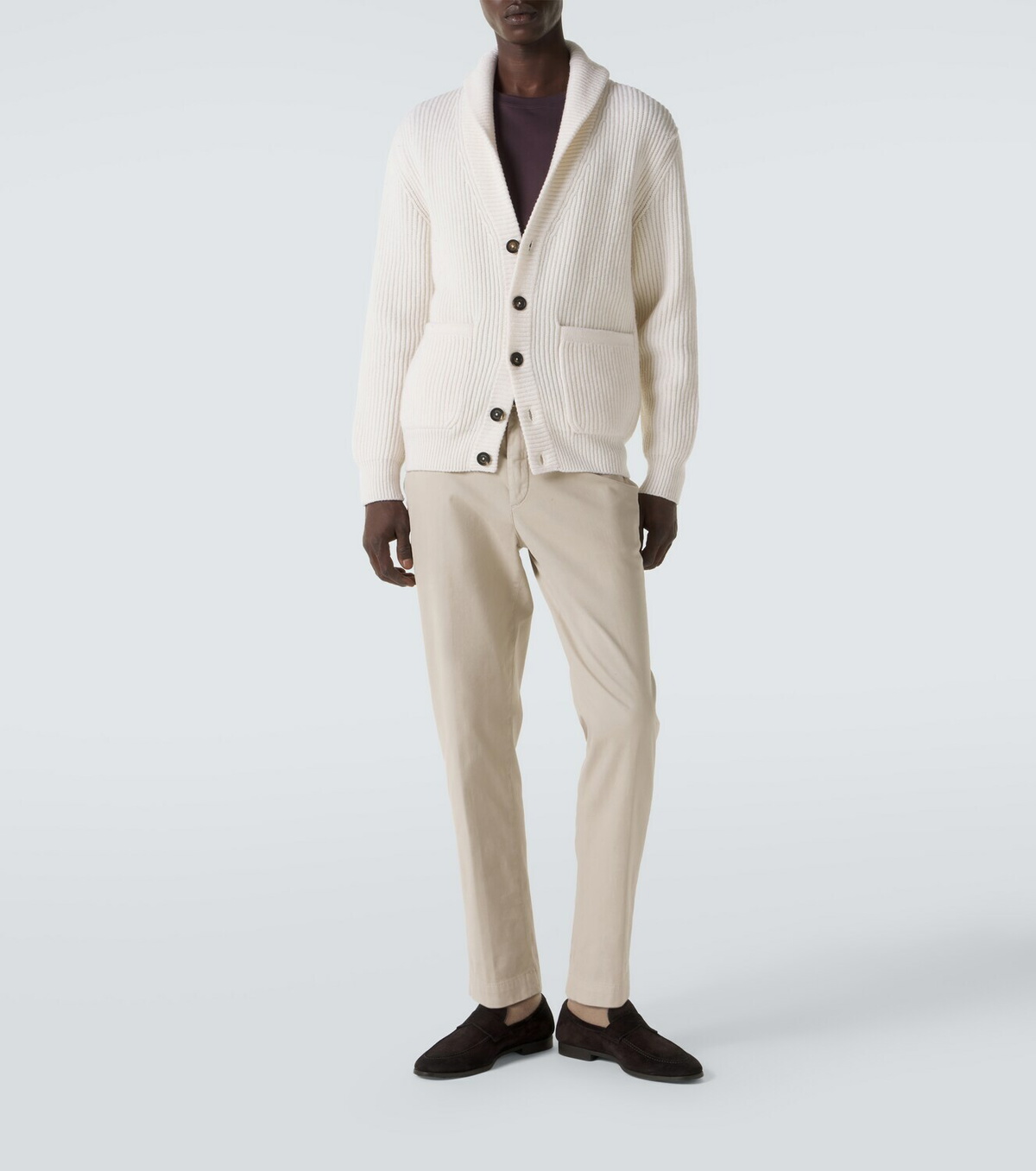 Eleventy Ribbed-knit wool cardigan