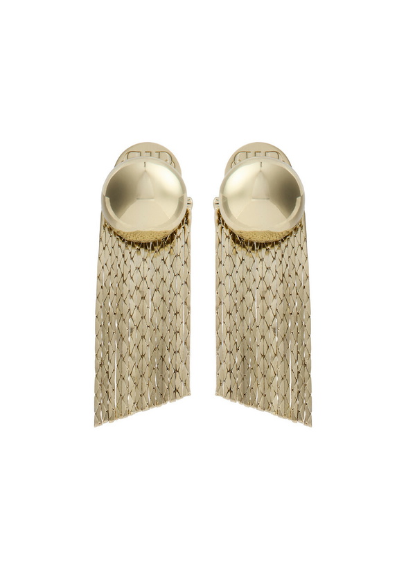 Photo: Pearl Octopuss.y Medusa Fringed Stud Earrings - Gold - One Size
