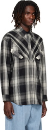 Stefan Cooke Black & Off-White Chevron Shirt