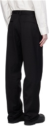 C2H4 Black Trailblazer Pleated Turn-Up Tailor Trousers
