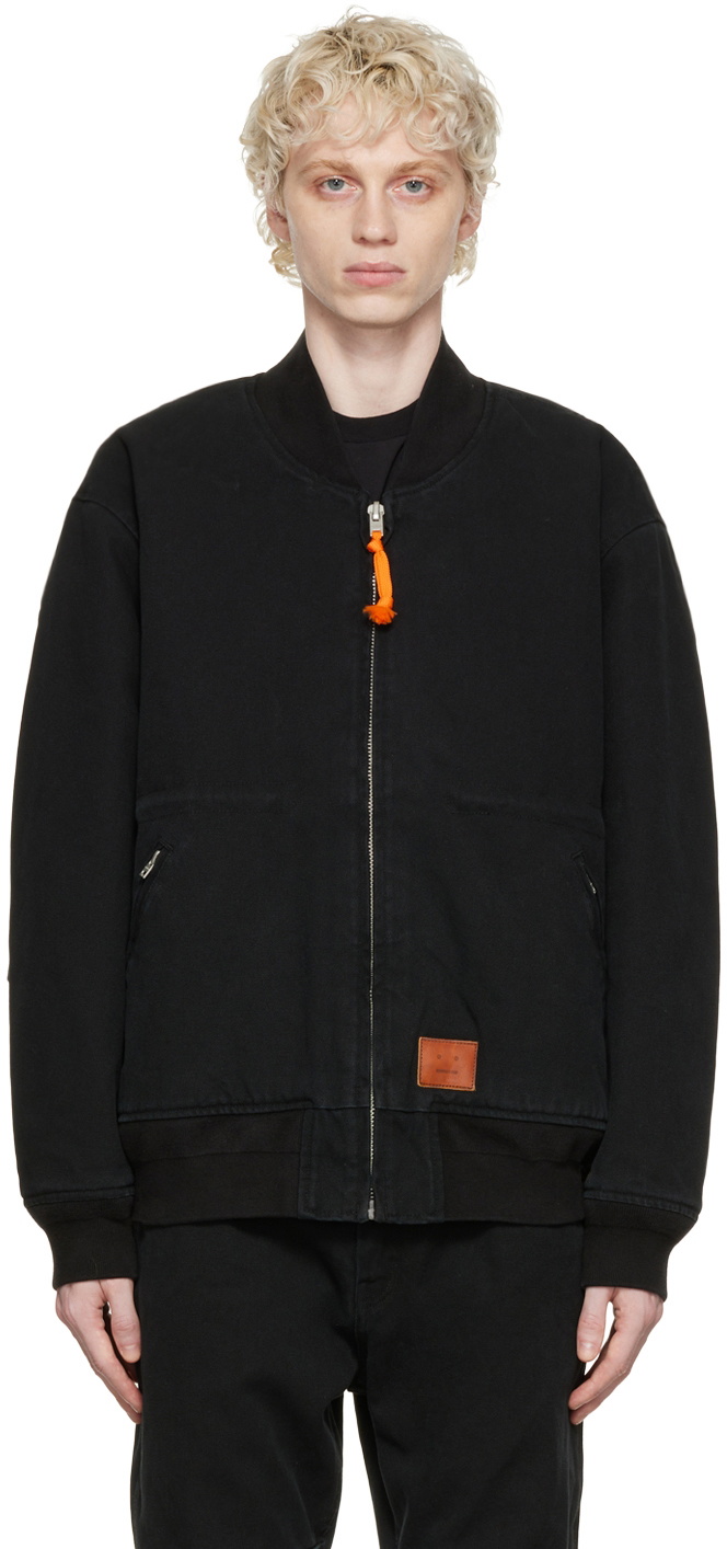 Acne Studios Black Organic Cotton Bomber Jacket Acne Studios