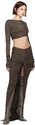 Rick Owens Lilies Taupe Porterville Jade LS Crop T-shirt