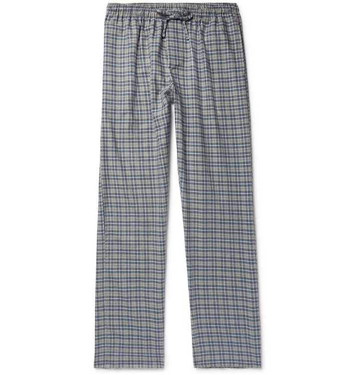 Photo: Zimmerli - Checked Cotton and Wool-Blend Flannel Pyjama Trousers - Men - Navy