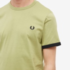 Fred Perry Men's Ringer T-Shirt in Sage Green