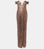 Maria Lucia Hohan Tia draped off-shoulder corset gown