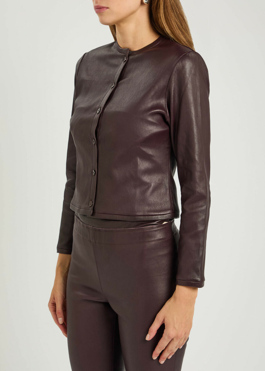 Stouls Astrid 25 Stretch-leather Cardigan Dark Brown