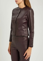Stouls Astrid 25 Stretch-leather Cardigan Dark Brown