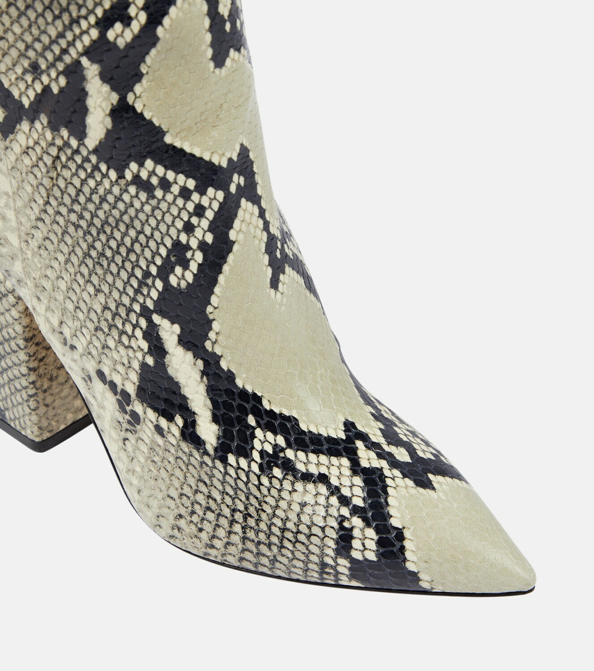 Paris Texas Anja snake-print leather knee-high boots