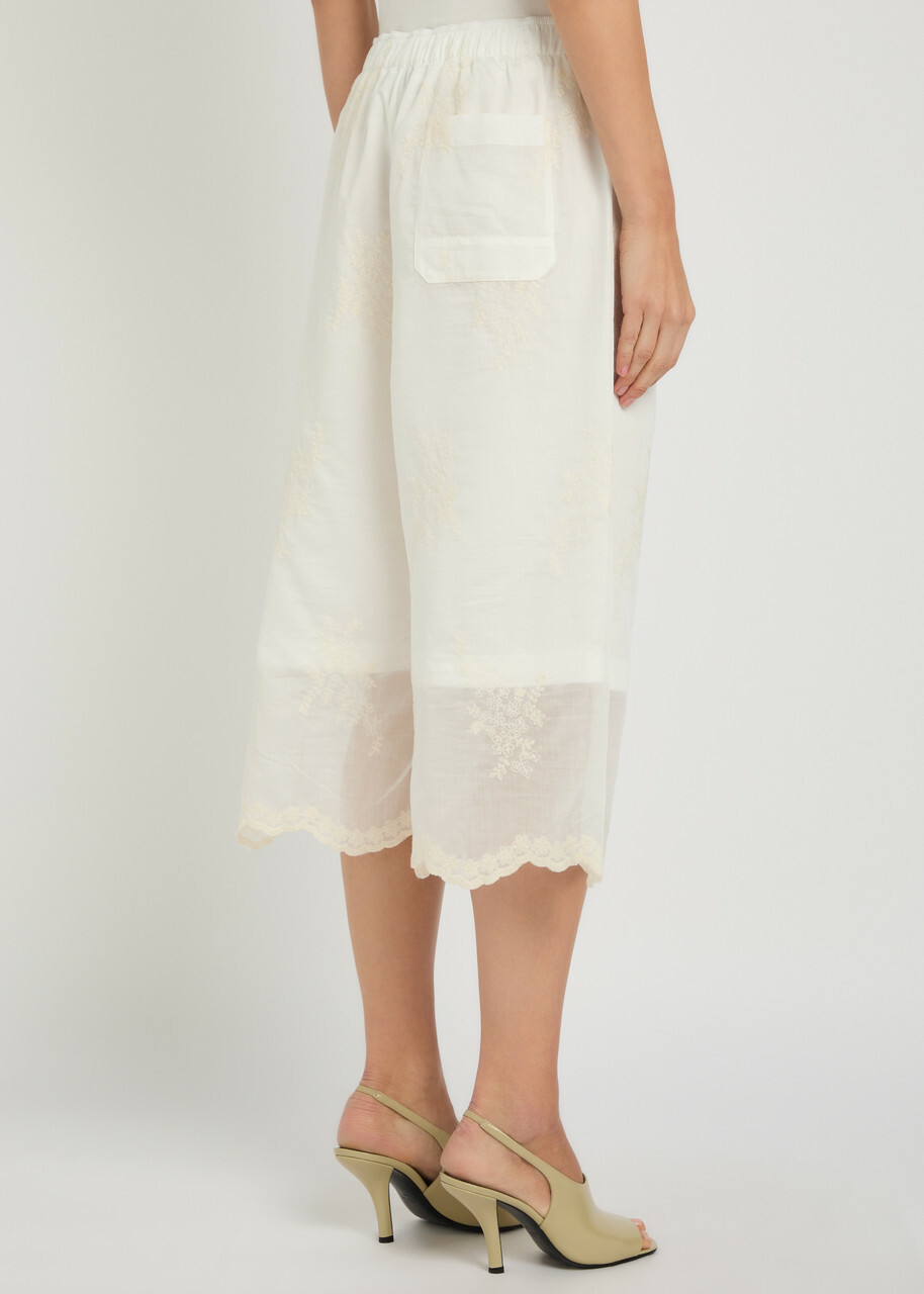 Our Legacy Frill Embroidered Woven Shorts White