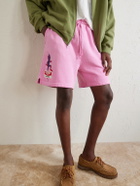 Cherry Los Angeles - Logo-Embroidered Cotton Shorts - Pink