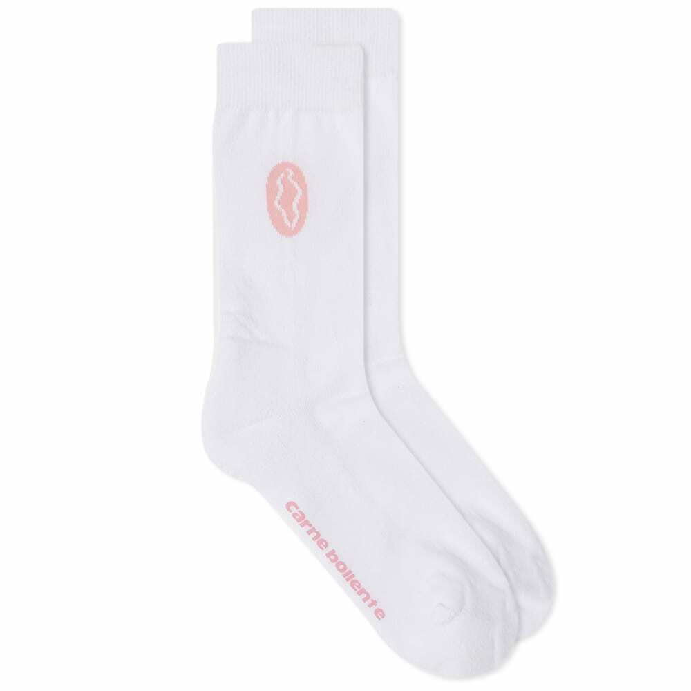 Carne Bollente Women's Love My Feet Sock in White Carne Bollente