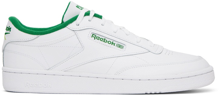 Photo: Reebok Classics White & Green Club C 85 Sneakers