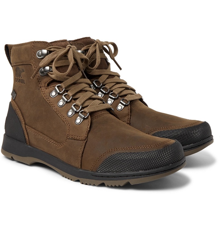 Photo: Sorel - Ankeny II Rubber-Trimmed Leather Boots - Brown