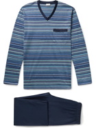 ZIMMERLI - Striped Filoscozia Cotton Pyjama Set - Blue