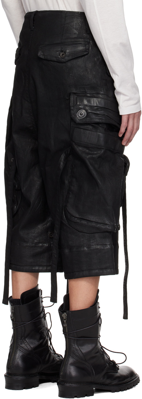 Julius Black Gas Mask Denim Shorts Julius