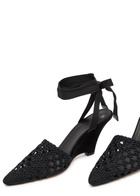 Jacquemus Les Espadrilles 80 Macramé Wedge Sandals Black