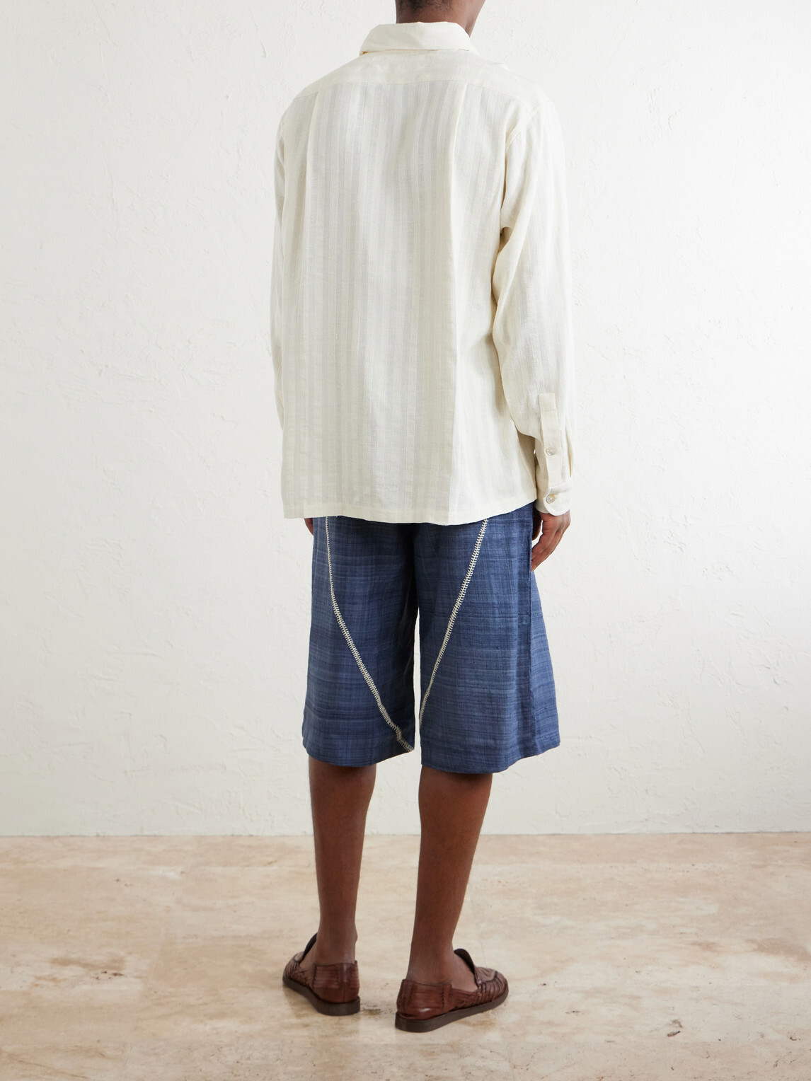Kartik Research - Pataudi Striped Silk Shirt - White