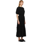 Enfold Black Shirring Tiered Dress