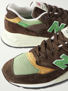 New Balance - 998 Mesh-Trimmed Suede and Leather Sneakers - Brown