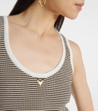 Valentino VGold striped cotton-blend tank top